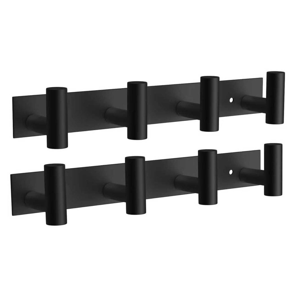 VAEHOLD Black Hat and Coat Wall Mount Rack 5 Hooks for Robes, Bags, Keys, and Towels Bathroom Towel Hanger Organizer (1 Pack)