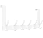 Optish Over The Door Hooks, Door Hanger Hooks for Hanging, Towel Racks for Bathroom with 12 Coat Hook, Coat Rack College Dorm Essentials Bathroom Accessories（1 Pack, Black）