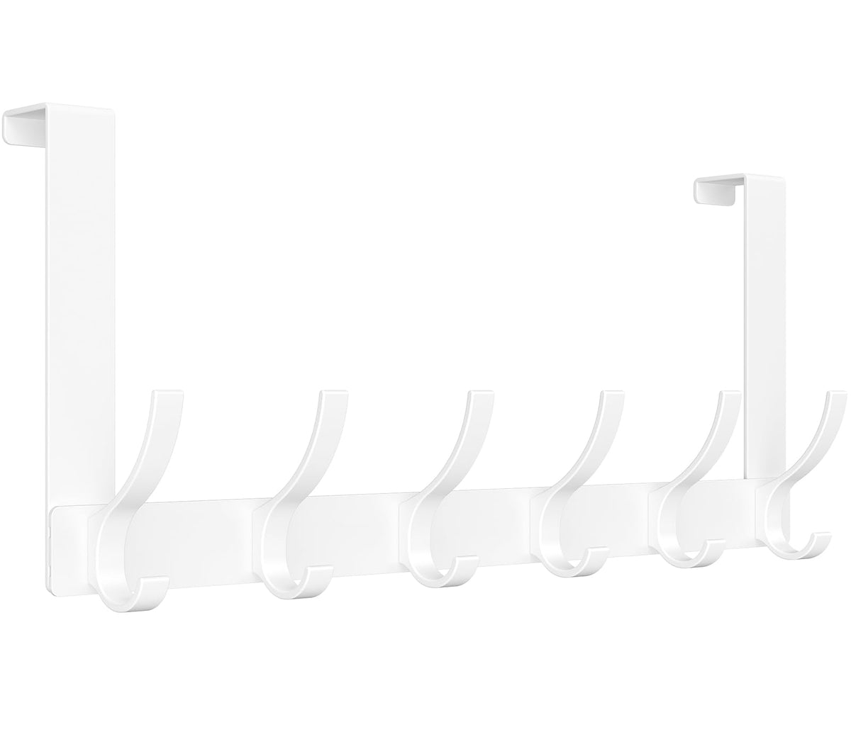 Optish Over The Door Hooks, Door Hanger Hooks for Hanging, Towel Racks for Bathroom with 12 Coat Hook, Coat Rack College Dorm Essentials Bathroom Accessories（1 Pack, Black）