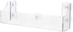 1 PCS Shower Shelf Suction Cup, Clear Acrylic Floating Bathroom Organizer, No Drill Wall Mounted Storage Caddy, Transparent Basket Rack for Inside Shower, Window, Kitchen, Refrigerator