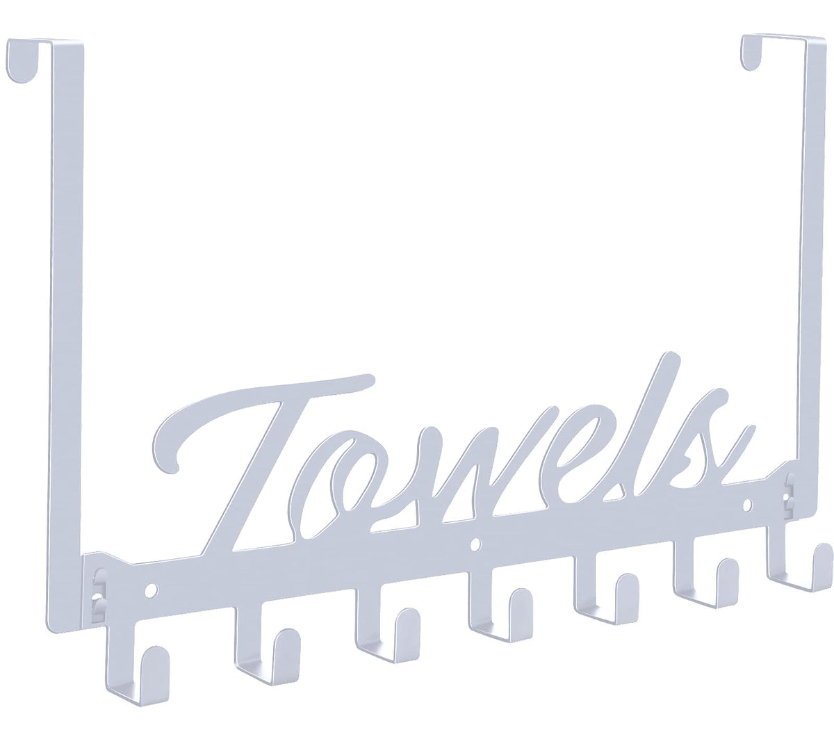 Azmoncy Over The Door Hooks, Towel Rack Towel Hooks for Bathroom, Towel Holder for Hanging Heavy Duty, Door Rack Over Door Hanger with 5 Coat Hooks for Bedroom Bathroom Kitchen, Black