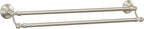Moen Sage Collection Spot Resist Brushed Nickel 24-Inch Double Bathroom Towel Bar, Wall Mounted Bath Hanger with Two Rods, DN6822BN