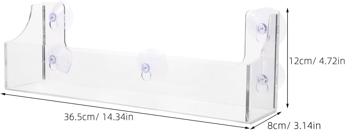 1 PCS Shower Shelf Suction Cup, Clear Acrylic Floating Bathroom Organizer, No Drill Wall Mounted Storage Caddy, Transparent Basket Rack for Inside Shower, Window, Kitchen, Refrigerator