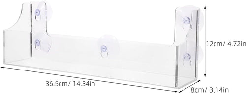 1 PCS Shower Shelf Suction Cup, Clear Acrylic Floating Bathroom Organizer, No Drill Wall Mounted Storage Caddy, Transparent Basket Rack for Inside Shower, Window, Kitchen, Refrigerator