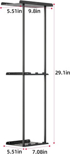 3-Tier Wall Mounted Towel Rack for Bathroom Storage，Black