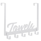 Azmoncy Over The Door Hooks, Towel Rack Towel Hooks for Bathroom, Towel Holder for Hanging Heavy Duty, Door Rack Over Door Hanger with 5 Coat Hooks for Bedroom Bathroom Kitchen, Black