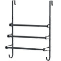CANYAVE Over The Door Towel Rack, Over Door Towel Rack for Bathroom Door, Triple Towel Storage Holder with Hooks (Silver)