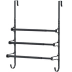 CANYAVE Over The Door Towel Rack, Over Door Towel Rack for Bathroom Door, Triple Towel Storage Holder with Hooks (Silver)