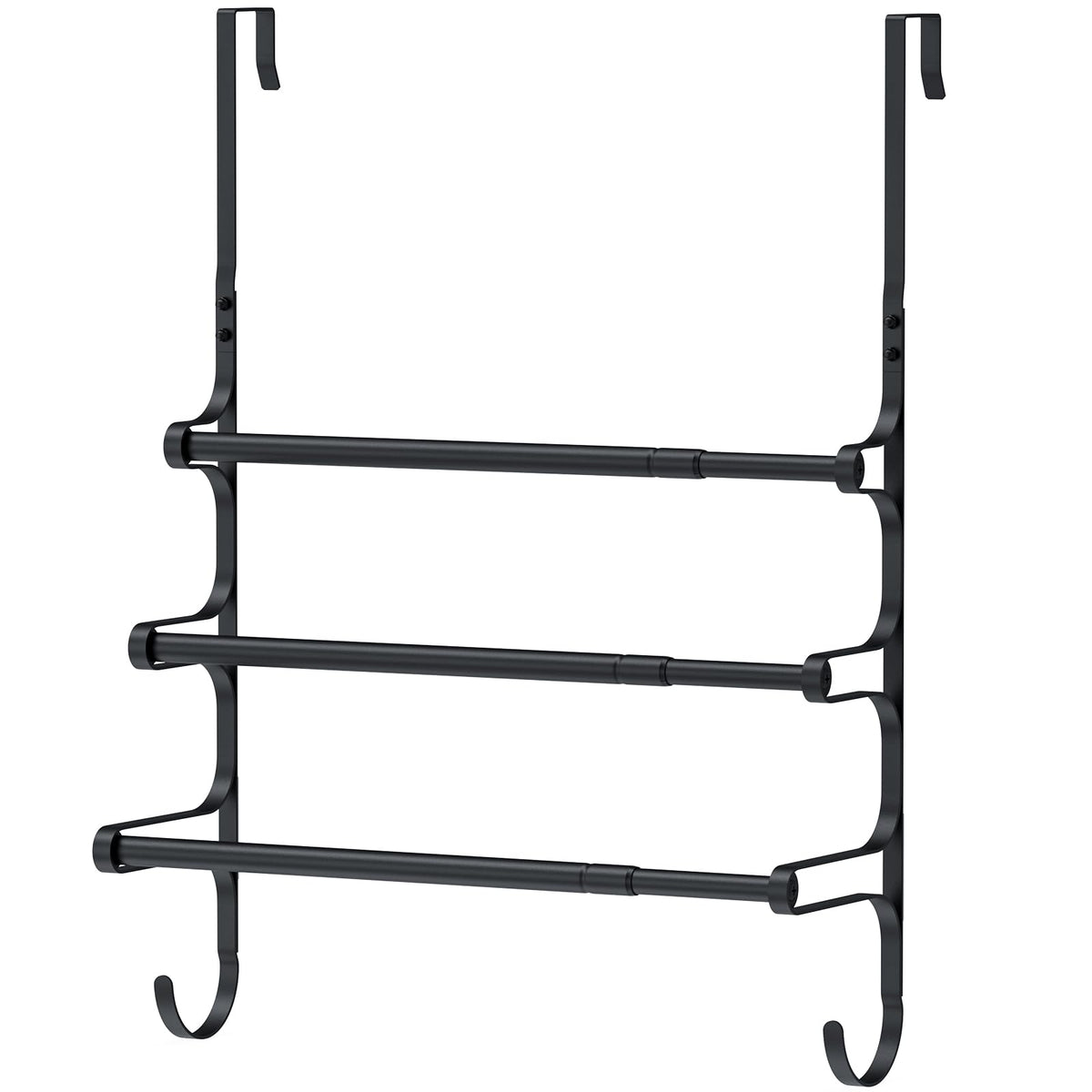 CANYAVE Over The Door Towel Rack, Over Door Towel Rack for Bathroom Door, Triple Towel Storage Holder with Hooks (Silver)