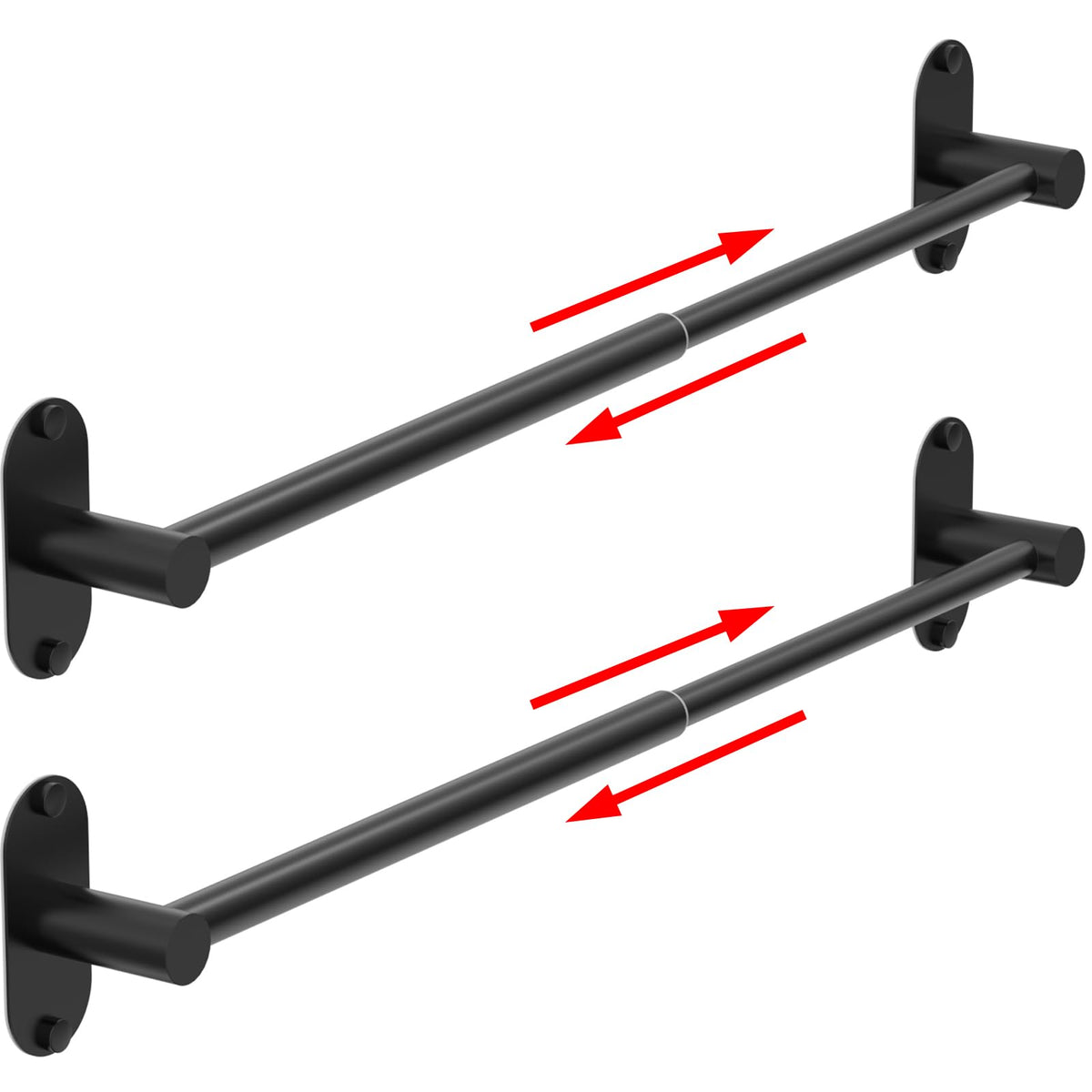 Towel Bar, Adhesive or Drill Wall Mount, Matte Black, 1 Pack