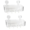 2 Pcs Shower Caddy, Clear Suction Cup Shower Shelves for Bathroom, Kitchen