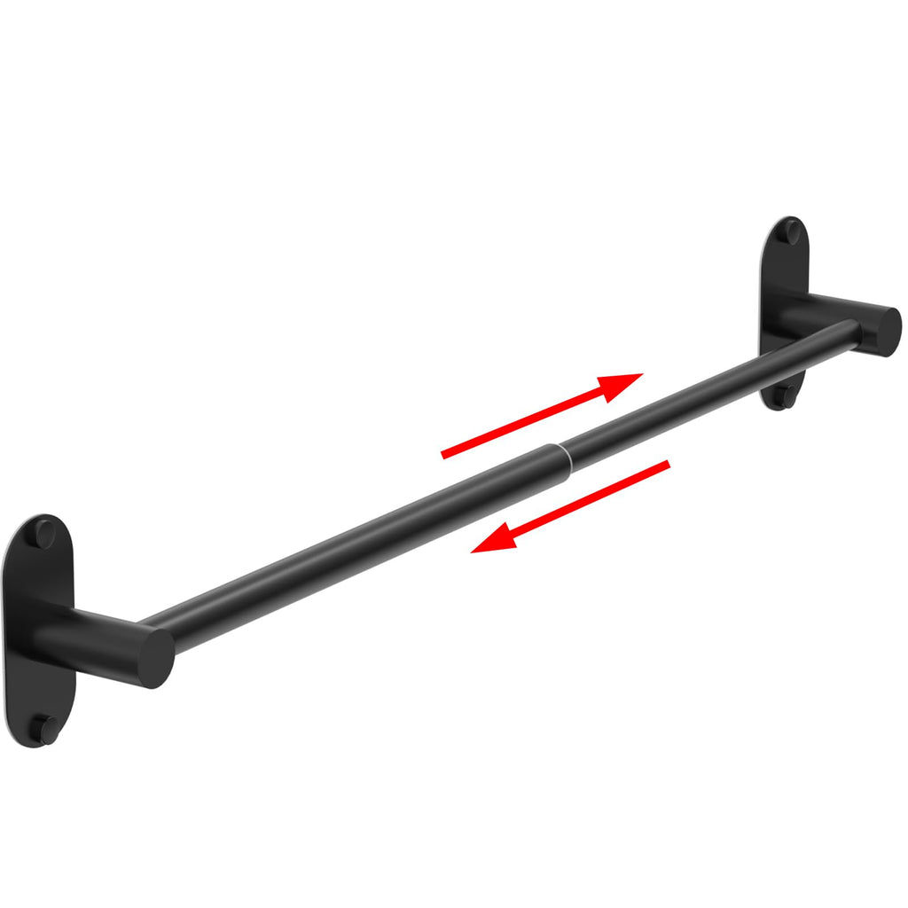 Towel Bar, Adhesive or Drill Wall Mount, Matte Black, 1 Pack
