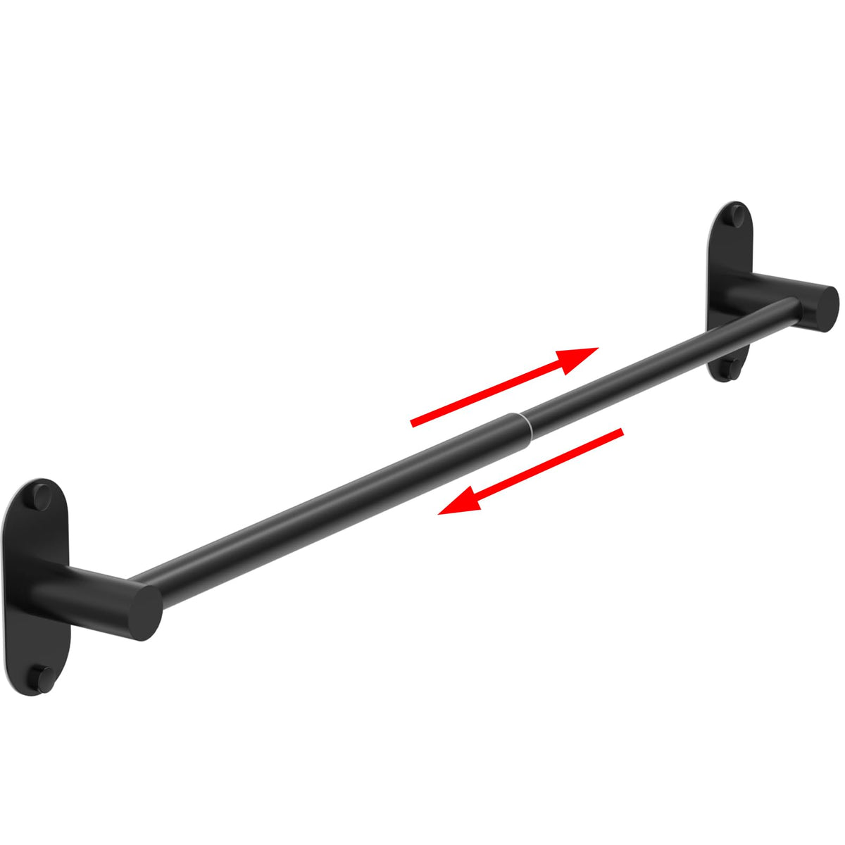 Towel Bar, Adhesive or Drill Wall Mount, Matte Black, 1 Pack
