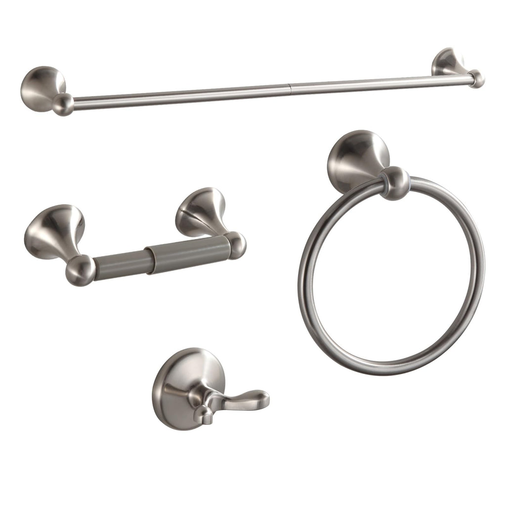 BGL Bathroom Accessory Set, Brushed Nickel Adjustable Expandable Towel Bar 4-Piece Bathroom Hardware Set Wall Mounted