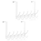Optish Over The Door Hooks, Door Hanger Hooks for Hanging, Over The Doors Towel Racks for Bathroom, Coat Rack Dorm Essentials (1Pack, White, Fit 1-3/4" Doors)
