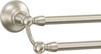 Moen Sage Collection Spot Resist Brushed Nickel 24-Inch Double Bathroom Towel Bar, Wall Mounted Bath Hanger with Two Rods, DN6822BN