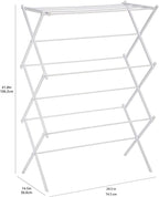 Amazon Basics Foldable Portable Clothes Drying Rack for Indoor Air Drying, Collapsible Design, 14.5" D x 29.5" W x 41.8" H, White