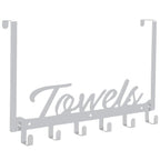 Azmoncy Over The Door Hooks, Towel Rack Towel Hooks for Bathroom, Towel Holder for Hanging Heavy Duty, Door Rack Over Door Hanger with 5 Coat Hooks for Bedroom Bathroom Kitchen, Black