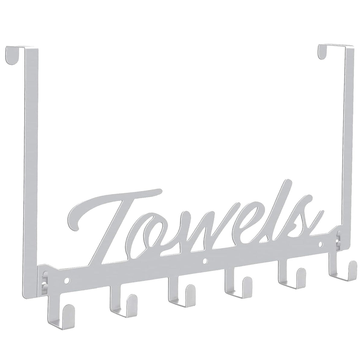 Azmoncy Over The Door Hooks, Towel Rack Towel Hooks for Bathroom, Towel Holder for Hanging Heavy Duty, Door Rack Over Door Hanger with 5 Coat Hooks for Bedroom Bathroom Kitchen, Black