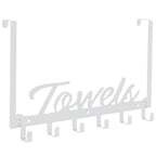 Azmoncy Over The Door Hooks, Towel Rack Towel Hooks for Bathroom, Towel Holder for Hanging Heavy Duty, Door Rack Over Door Hanger with 5 Coat Hooks for Bedroom Bathroom Kitchen, Black