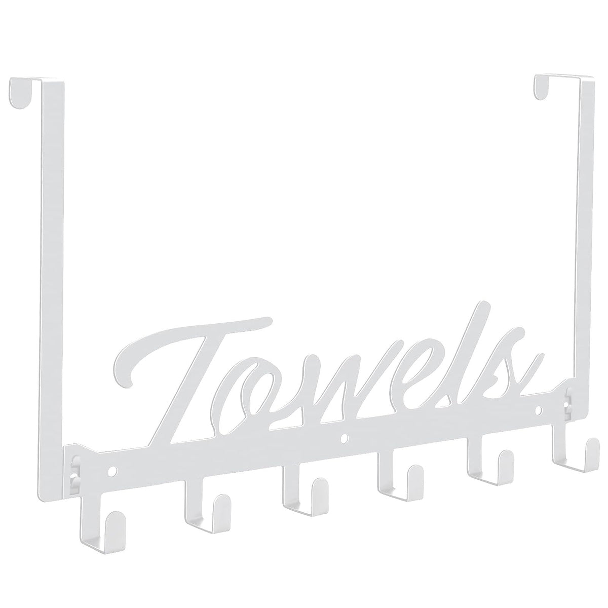 Azmoncy Over The Door Hooks, Towel Rack Towel Hooks for Bathroom, Towel Holder for Hanging Heavy Duty, Door Rack Over Door Hanger with 5 Coat Hooks for Bedroom Bathroom Kitchen, Black
