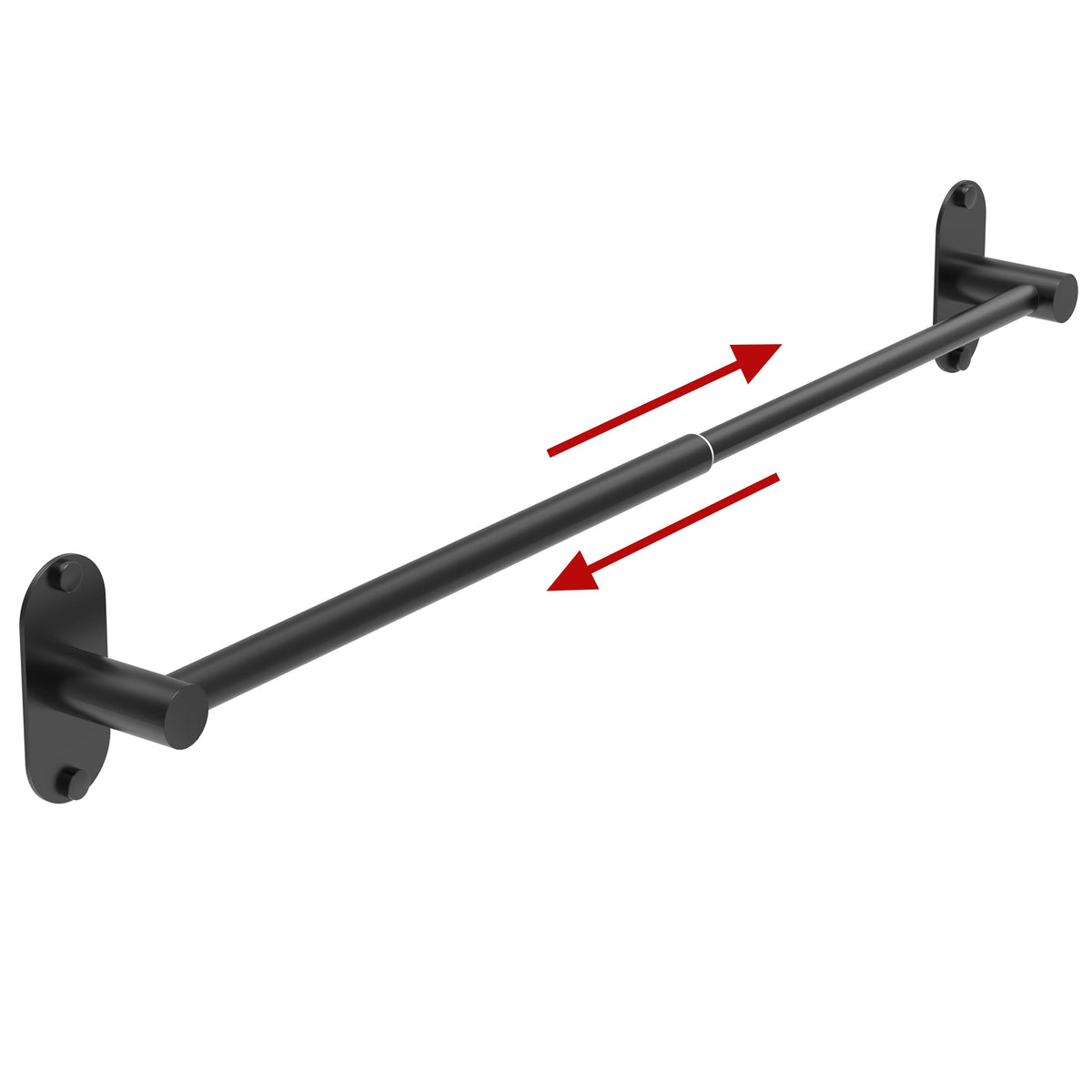 Towel Bar, Adhesive or Drill Wall Mount, Matte Black, 1 Pack