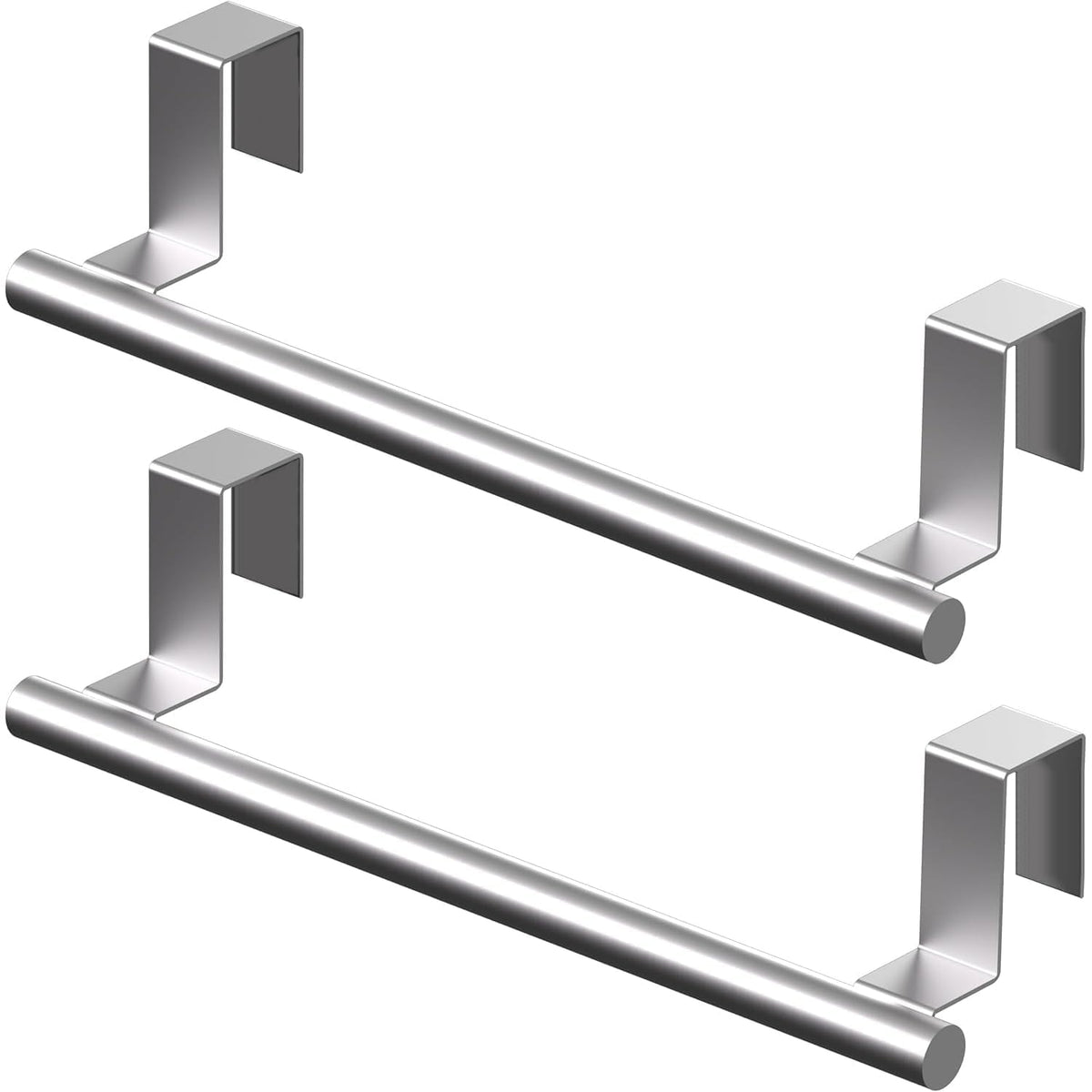 Cabinet Door Towel Bar, Kitchen Towel Holder, Matte Black 2 Pack