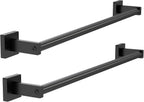 MKO Towel Bar for Bathroom, 24" 2 Pack Wall Mounted Towel Rack, Black