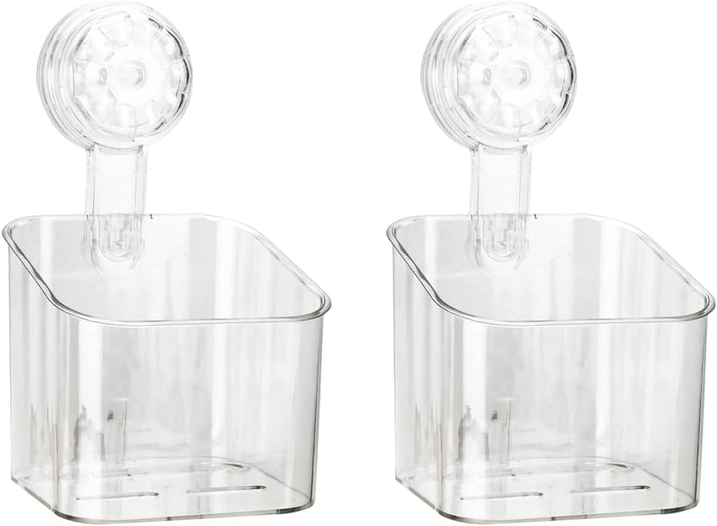 2 Pcs Shower Caddy, Clear Suction Cup Shower Shelves for Bathroom, Kitchen