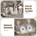 2 Pcs Shower Caddy, Clear Suction Cup Shower Shelves for Bathroom, Kitchen