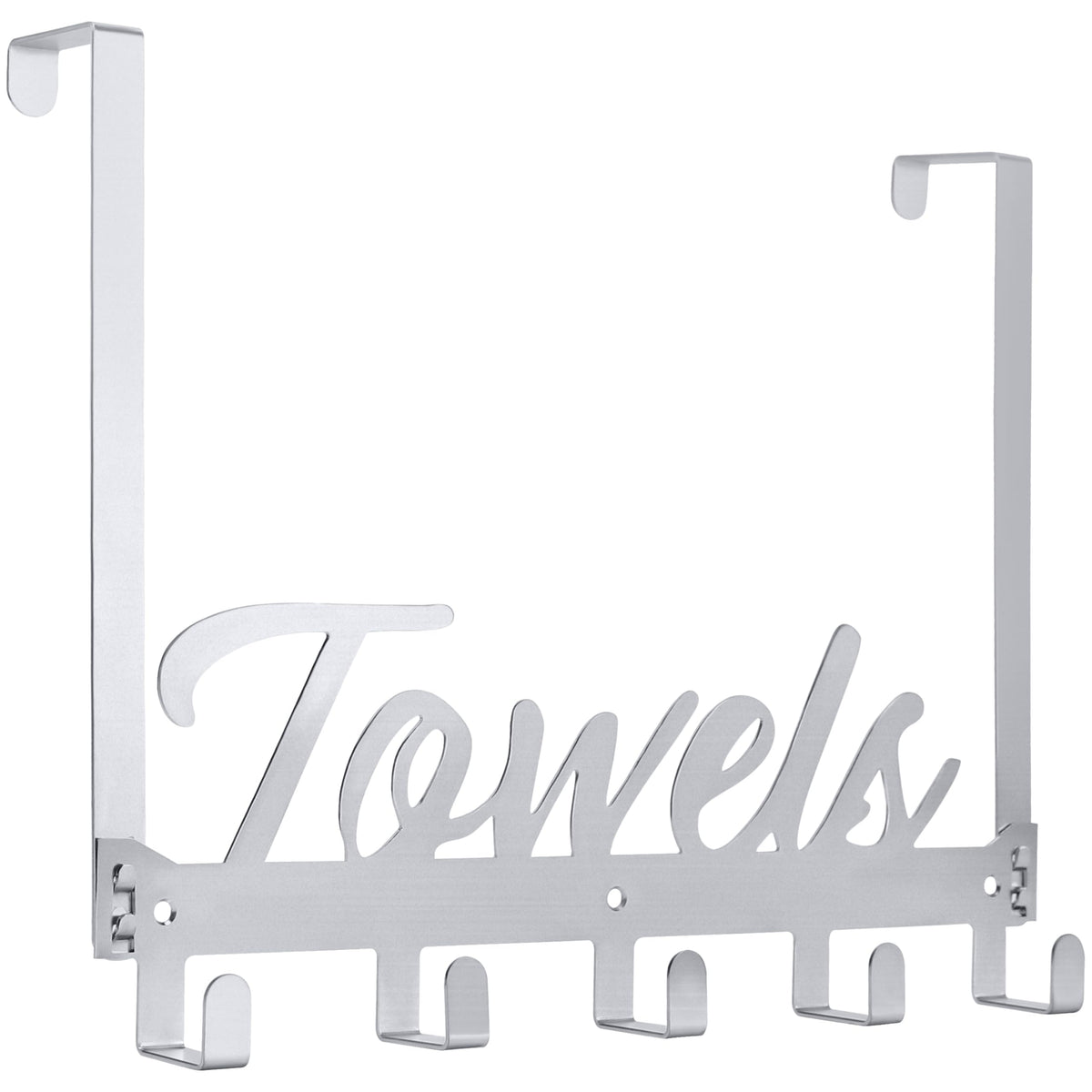 Azmoncy Over The Door Hooks, Towel Rack Towel Hooks for Bathroom, Towel Holder for Hanging Heavy Duty, Door Rack Over Door Hanger with 5 Coat Hooks for Bedroom Bathroom Kitchen, Black