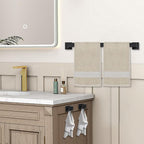 JOPOFI Towel Bar - 23.6 Inch Bathroom Towel Holder - Matte Black