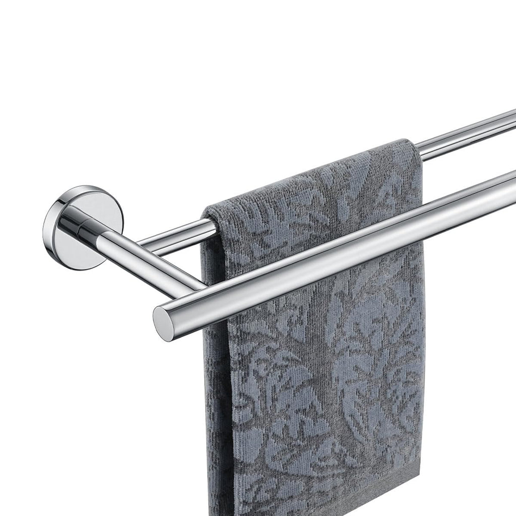 JQK Double Bath Towel Bar, 30 Inch 304 Stainless Steel Thicken 0.8mm Towel Rack for Bathroom, Towel Holder Brushed Finished Wall Mount, Useable Length 27 Inch, TB100L27-BN