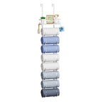 SWTYMIKI Over the Door Towel Rack - 6 Tier Towel Racks for Bathroom Wall Mounted, Towel Holder with Shelf, Hanging Rolled Towel Storage Organizer for Small Bathroom, Camper, RV, Black