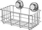 Strong Suction Cups Deep Shower Caddy Bath Shelf Rust-Free Stainless Steel Basket Shampoo Conditioner Holder for Bathroom Kitchen Tidy Organizer