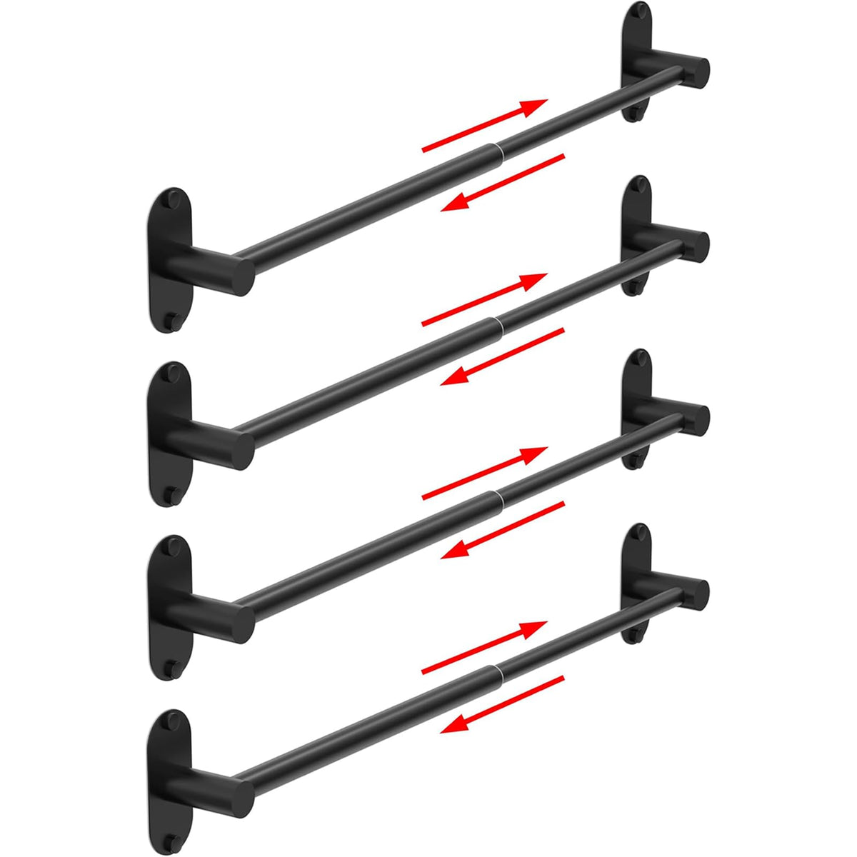 Towel Bar, Adhesive or Drill Wall Mount, Matte Black, 1 Pack