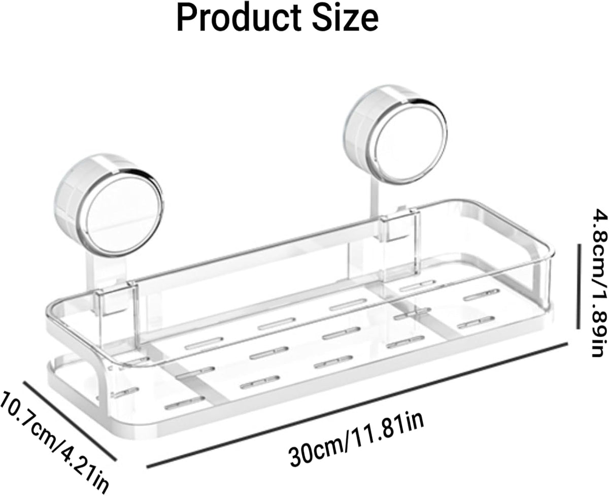 Suction Cup Shower Caddy, No-Drill Removal Shower Shelf Bathroom Organizer Storage Heavy Duty Shelf Basket for Bath (Grey)