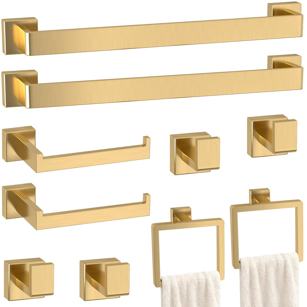 5-Pieces Matte Black Bathroom Accessories Set, 16 Inch Bath Towel Bar Set