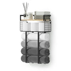 Xstydes Towel Racks for Bathroom, Metal Towel Holder with Storage Basket,Wall Towel Rack for Rolled Towels, Towel Storage for Small Bathroom.