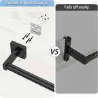 MKO Towel Bar for Bathroom, 24" 2 Pack Wall Mounted Towel Rack, Black