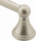 Moen Preston Brushed Nickel 24-Inch Single Wall Mounted Bathroom Towel Bar, DN8424BN