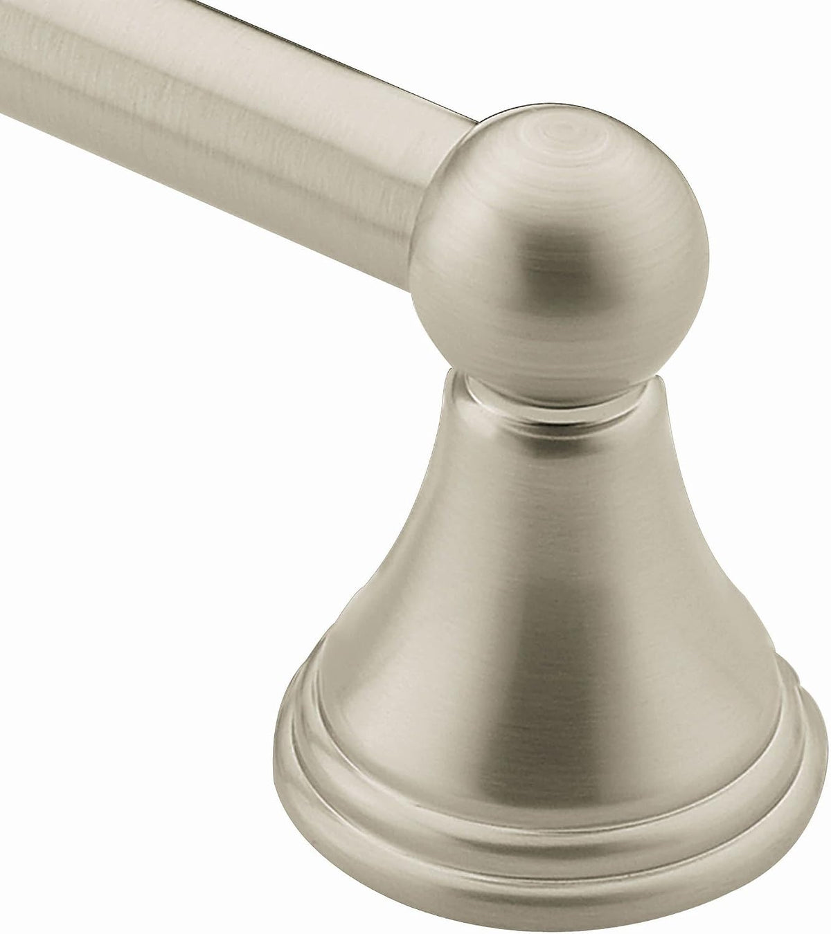 Moen Preston Brushed Nickel 24-Inch Single Wall Mounted Bathroom Towel Bar, DN8424BN