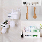 ilikable Shower Caddy Suction Cup Heavy Duty, Removable Shower Organizer Shelves for Inside Shower Max Hold 22lbs, No Drilling Waterproof Suction Storage Basket for Bathroom Storage Home & Kitchen