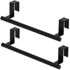 Cabinet Door Towel Bar, Kitchen Towel Holder, Matte Black 2 Pack