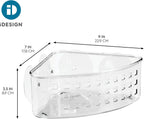 iDesign Plastic Suction Cup Corner Shower Basket, Clear