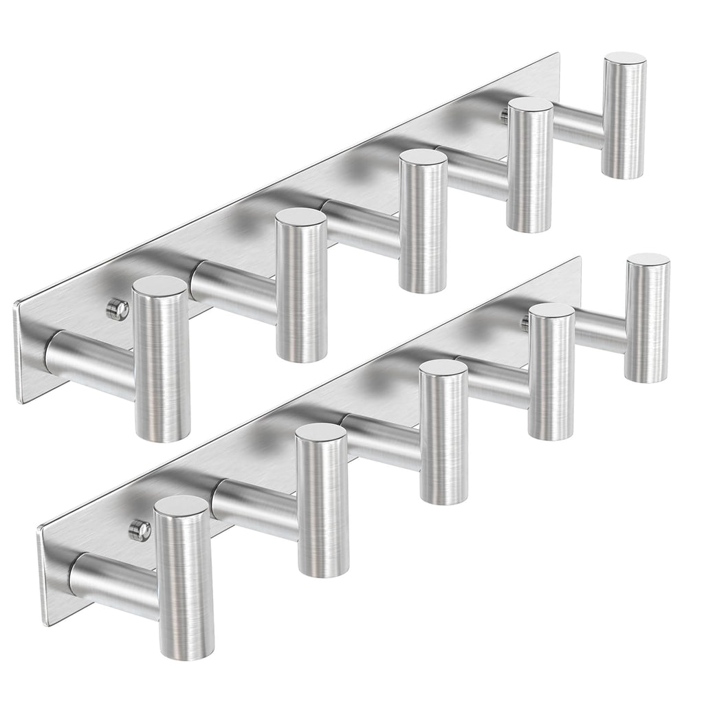 VAEHOLD Black Hat and Coat Wall Mount Rack 5 Hooks for Robes, Bags, Keys, and Towels Bathroom Towel Hanger Organizer (1 Pack)