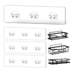 9-Pack Shower Caddy Adhesive Replacement, Transparent Adhesive Hooks Stickers, Strong Hook Strip for Shower Caddy Basket Shelf, Soap Holder, Bathroom Storage Corner Shelves, Kitchen Racks