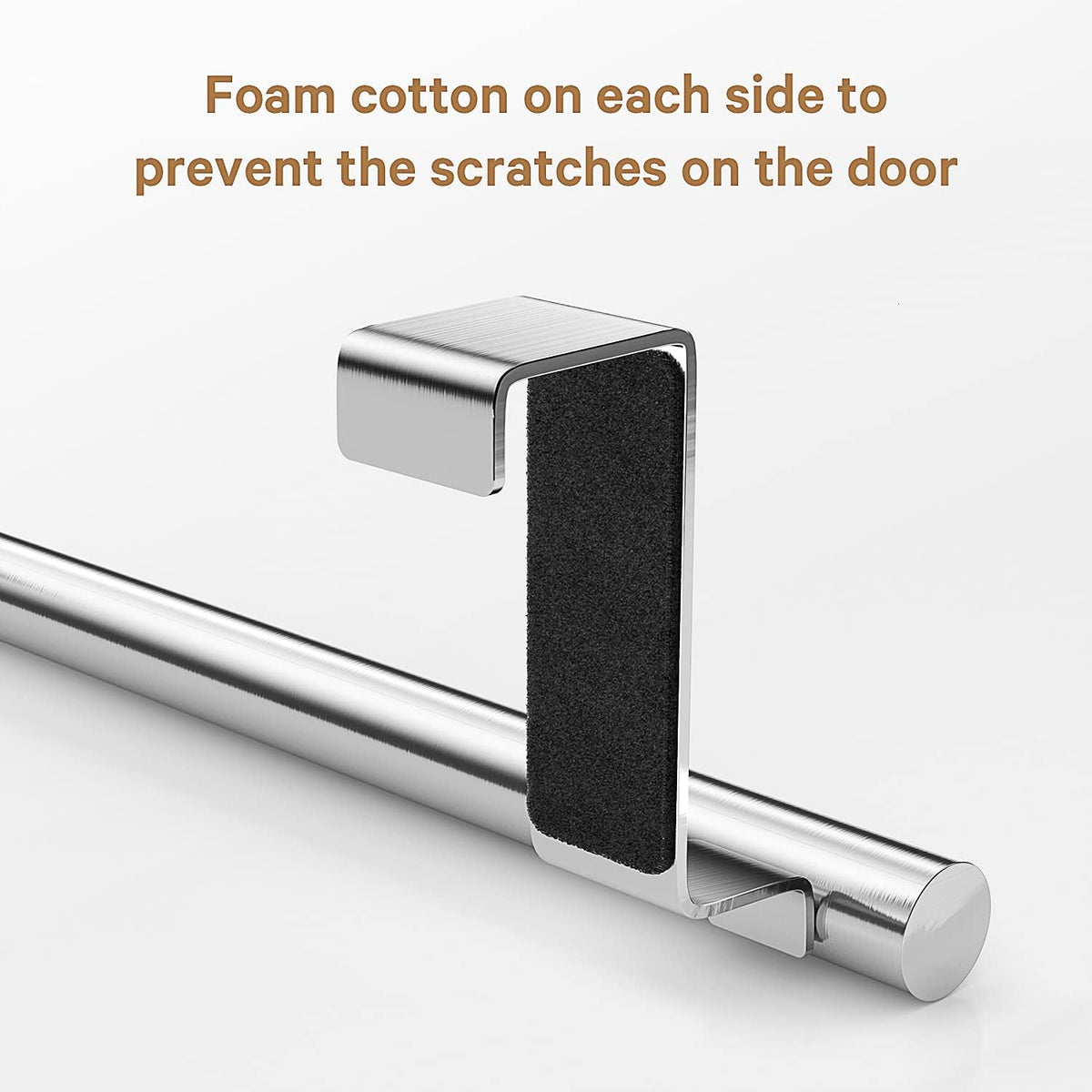 Over Cabinet Towel Bar, Stainless Steel Towel Holder, Silver, 2 Pack