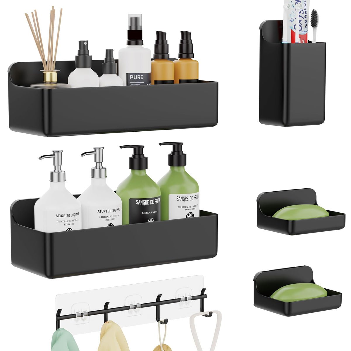 Adhesive Shower Caddy Shower Shelves Bathroom Organizer and Storage