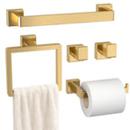 5-Pieces Matte Black Bathroom Accessories Set, 16 Inch Bath Towel Bar Set